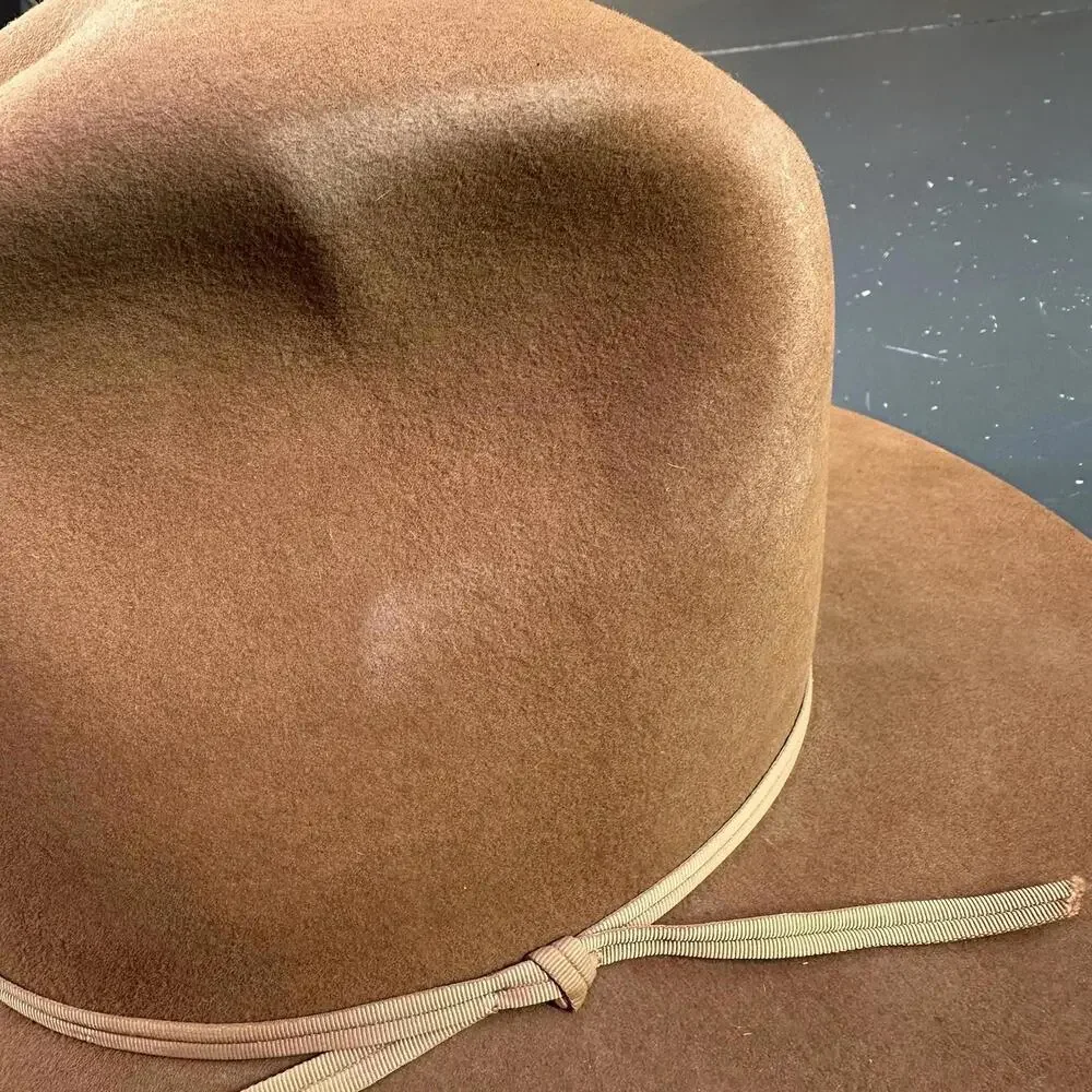 VTG Resistol Cowboy Hat Youth 6 5/8 Tan Rust Colored Wool Felt Made in USA - Picture 10 of 10